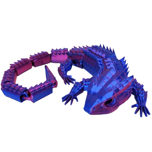 Encontraproduto.com.br - Dragão Articulado 38 cm Lagarto Impressão 3d Decoração Geek Bicolor Lilás e Vermelho