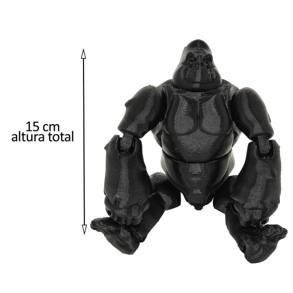 Encontraproduto.com.br - Boneco Gorila Articulado Impressão 3d Decoração 15 cm Geek Brinquedo Preto