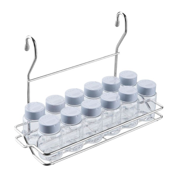 Encontraproduto.com.br - Porta Temperos Aéreo com 12 Frascos Inox - Masutti