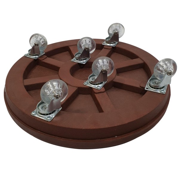 Encontraproduto.com.br - Prato Redondo Com Roda 25Cm Para Vasos - Alpe & Aritana