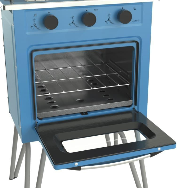 FOGAO A GAS GEMINI 2 Q VETRO AZUL GAS GLP