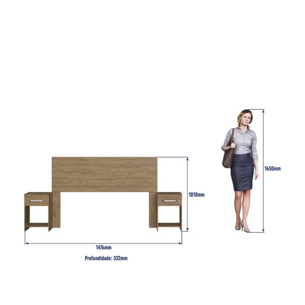 Encontraproduto.com.br - Cabeceira Com 2 Mesas De Apoio Ca41 Decibal Wood Wood
