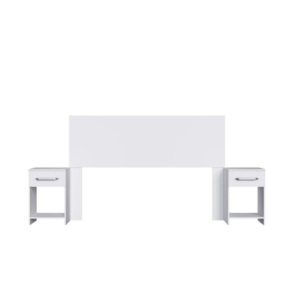 Encontraproduto.com.br - Cabeceira Com 2 Mesas De Apoio Ca41 Decibal Branco Branco