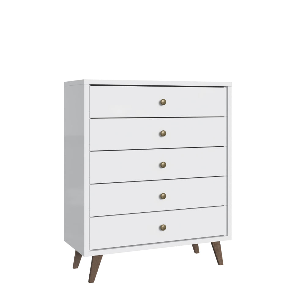 Cômoda 5 Gavetas CM4050 90cm Branco - Decibal