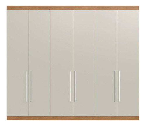 Guarda-roupa Casal 6 Portas 6 Gavetas Naturalle/cristalo