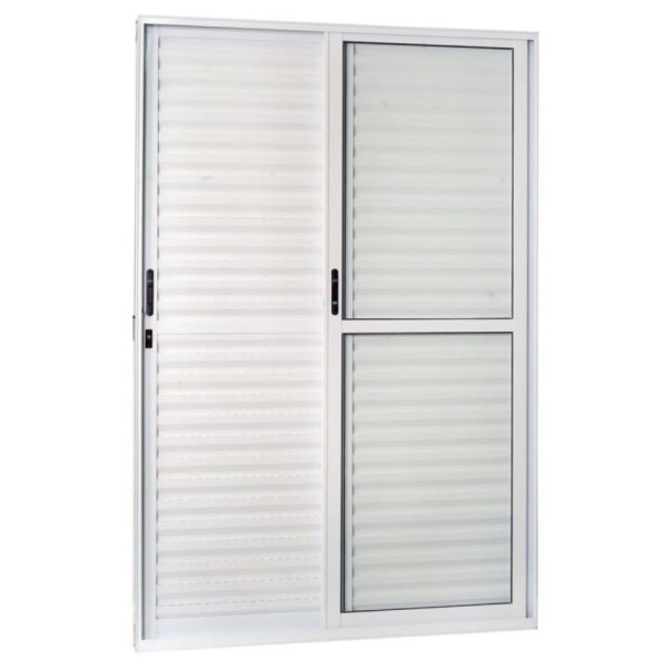 Encontraproduto.com.br - Porta MGM 210X160Cm Branca Solida Basculante com Vidro 3 Folhas ID 75 - Direita - Alumínio