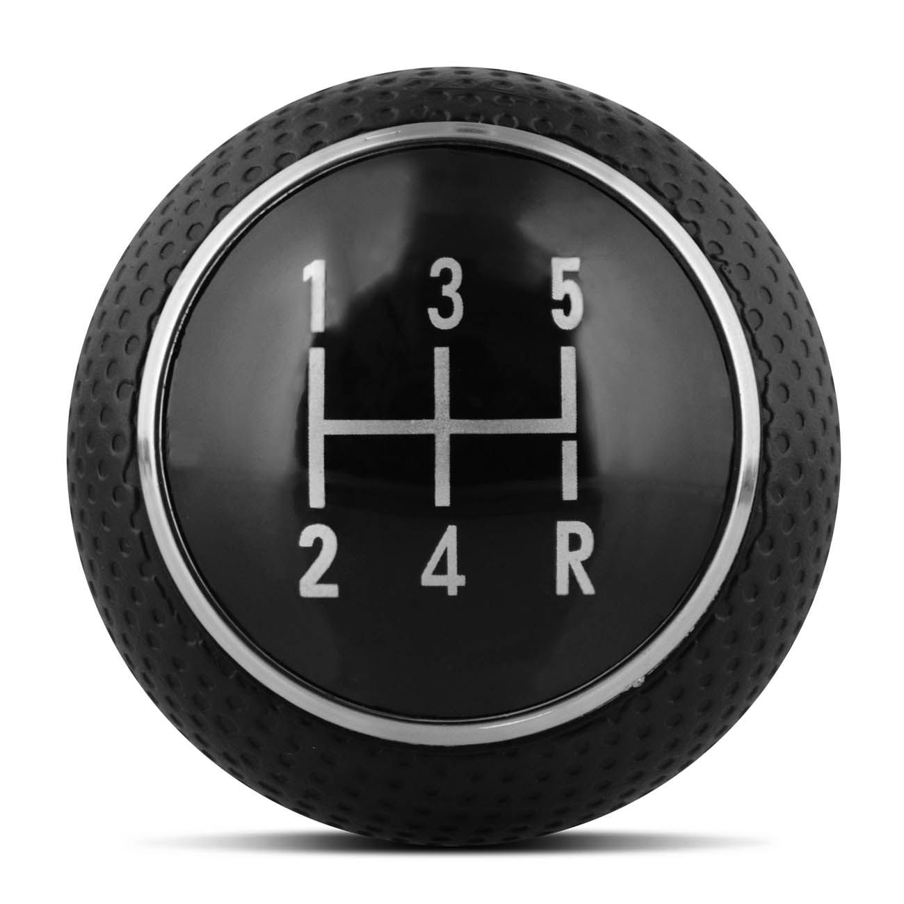 Encontraproduto.com.br - Manopla Bola Câmbio Gol G2 G3 G4 Santana 5 Marchas Preto Com Aro Cromado Ré Para Trás