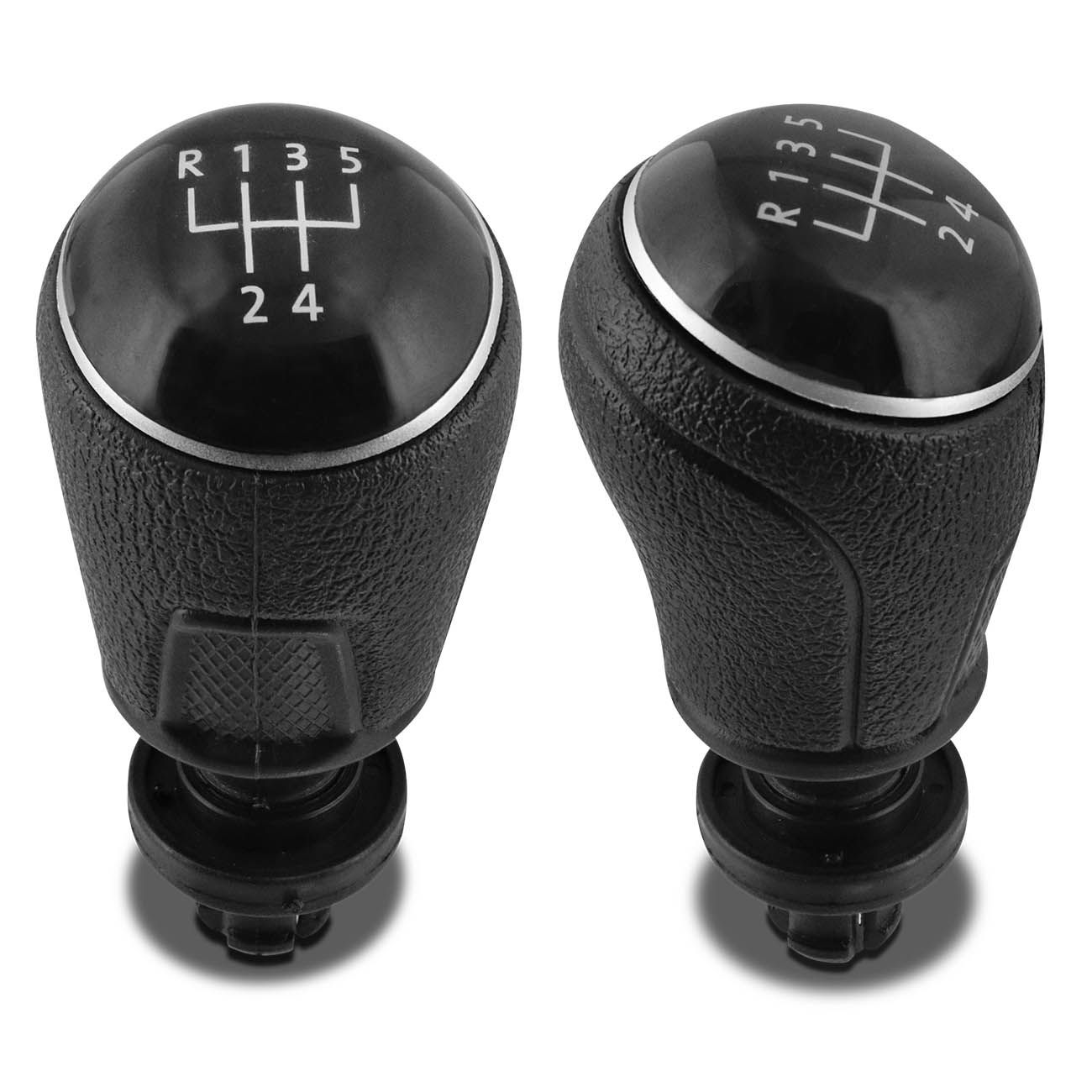 Encontraproduto.com.br - Manopla Bola Câmbio Gol G6 Fox Voyage 5 Marchas Preto Com Aro Prata Ré Para Frente