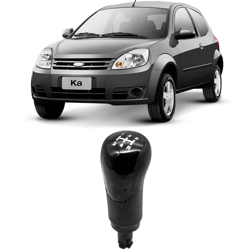 Encontraproduto.com.br - Manopla Bola Câmbio Ecosport Fiesta Ka 5 Marchas Preto Com Lente Preta