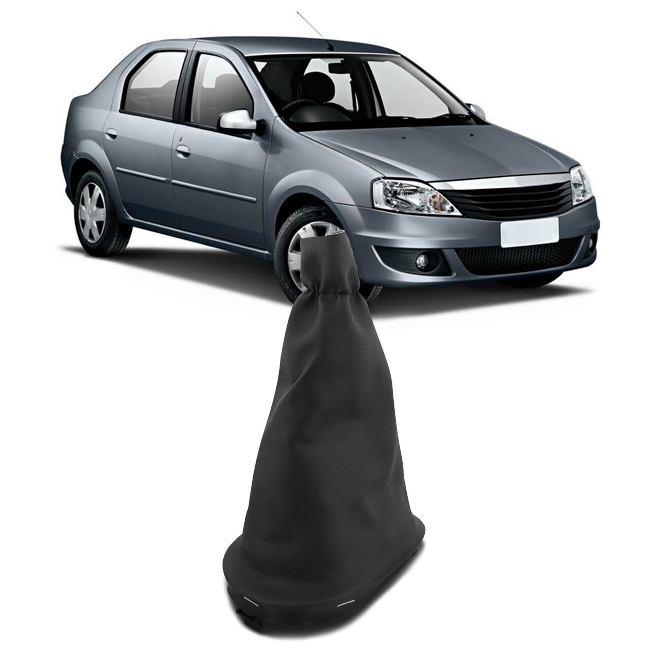 Coifa de Câmbio sem Manopla Logan 2008 a 2013 Sandero 2008 a 2014 Preto