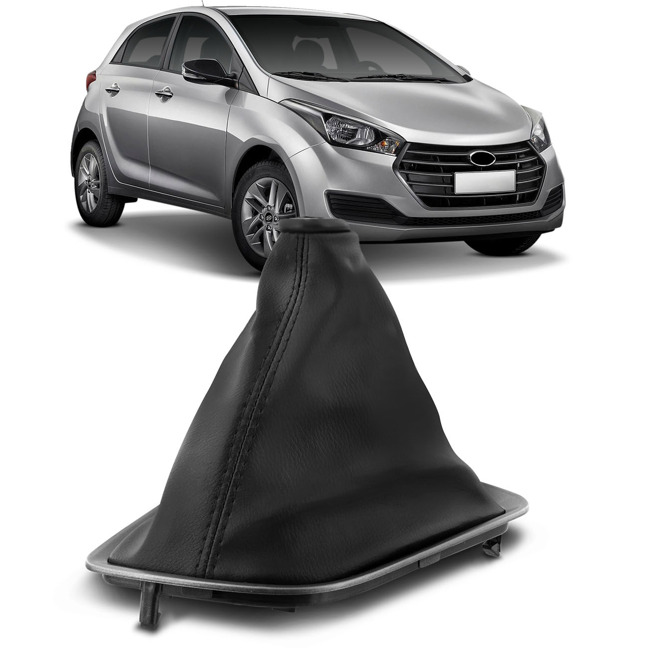 Encontraproduto.com.br - Coifa de Câmbio sem Manopla HB20 HB20S HB20X 2013 a 2019 Preta com Base