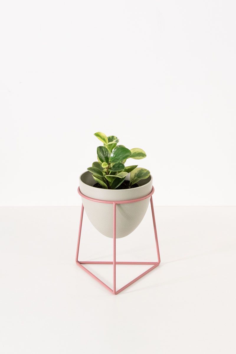 Vaso com Tripé Triangulo Rosa P