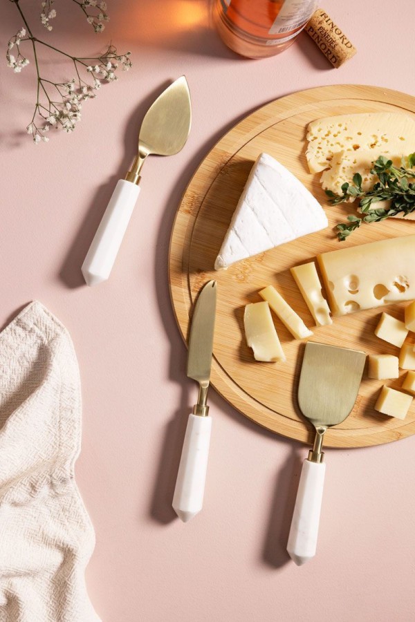 Kit 3 Facas Para Queijo Marmore