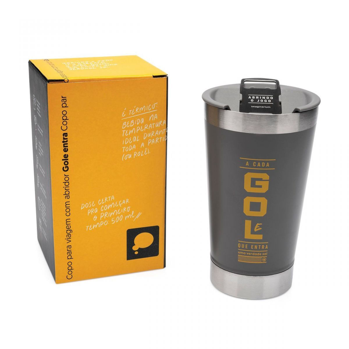 Encontraproduto.com.br - Copo para Viagem com Abridor Gol
