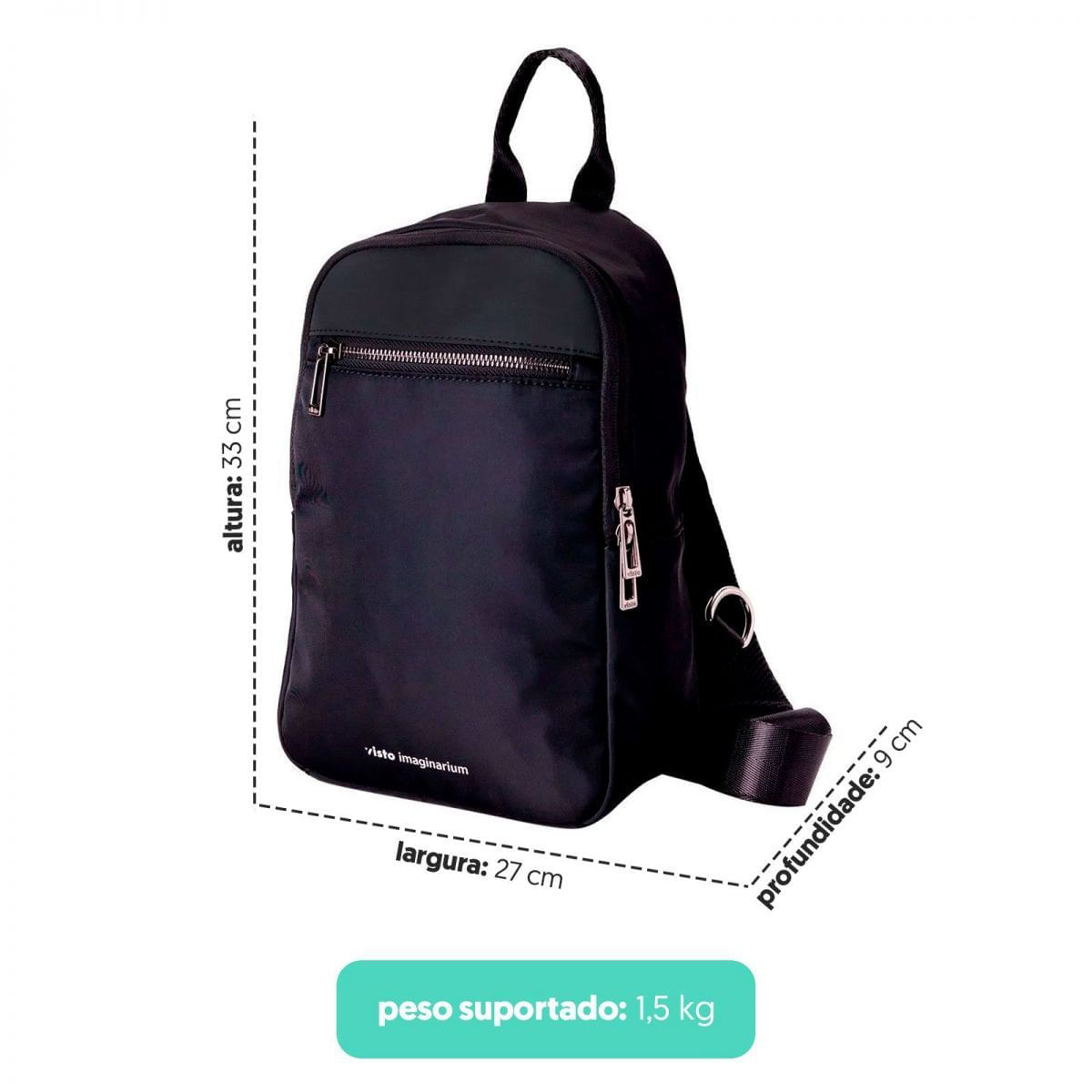 Encontraproduto.com.br - Mochila Crossbody Preta