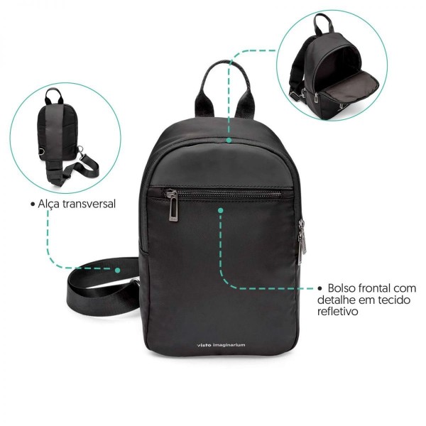 Encontraproduto.com.br - Mochila Crossbody Preta