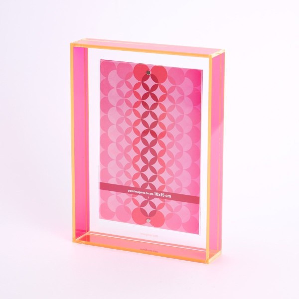 Encontraproduto.com.br - Porta Retrato Acrilico Rosa Neon P
