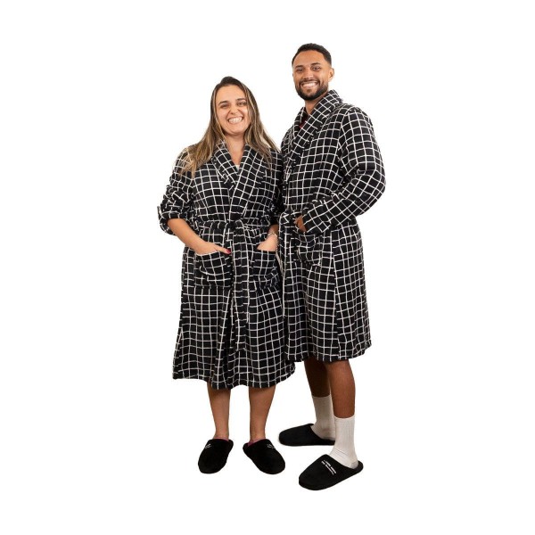 Encontraproduto.com.br - Roupao quadriculado com sono me deito