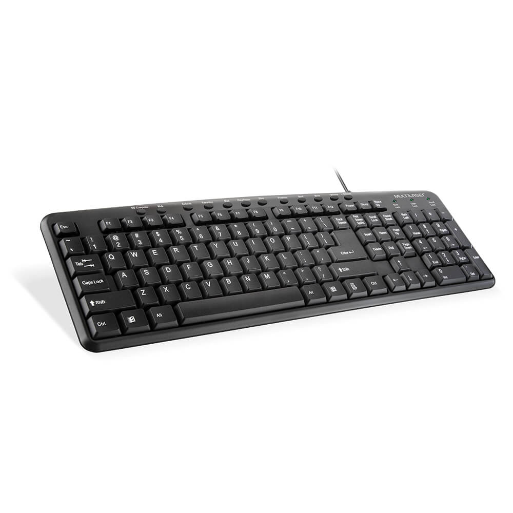 Teclado usb multimidia preto - multilaser