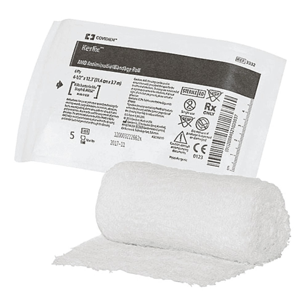Encontraproduto.com.br - Rolo de Gaze com PHMB Kerlix AMD Antimicrobial 11,4cm x 3,7m - 3332