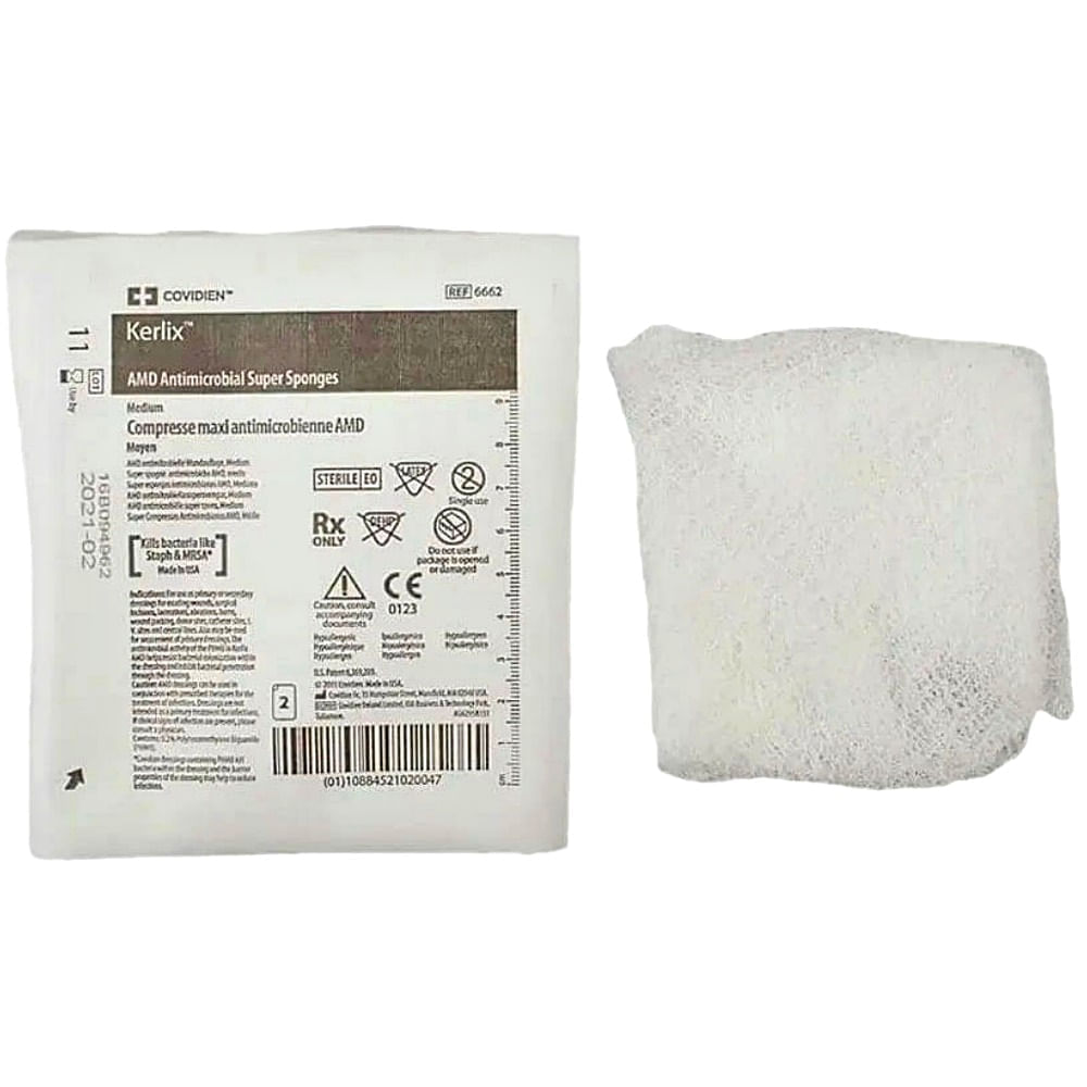 Encontraproduto.com.br - Gaze com PHMB Kerlix AMD Antimicrobial 6662 15x17cm - 2 unidades