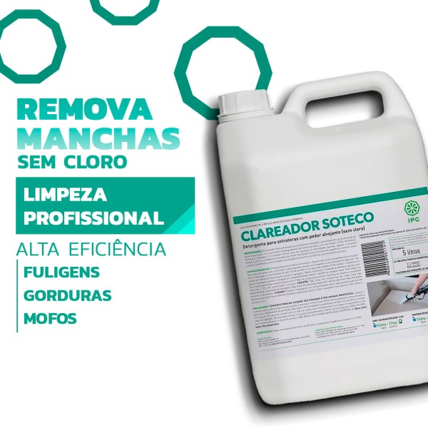 Encontraproduto.com.br - Detergente Clareador com Alvejante para Lavadora de Piso 5 Litros Soteco - SBN0038 - IPC
