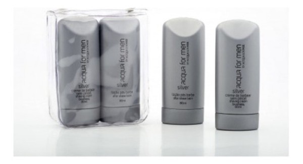 Encontraproduto.com.br - Creme de Barbear Acqua For Men Sem Pincel By Acqua Lounge Silve 80ml 2 Unidades