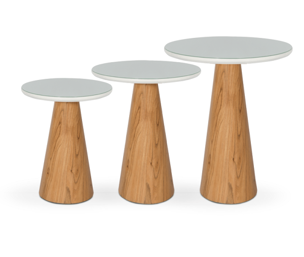 Encontraproduto.com.br - Mesa de Canto Madresilva Dulcis Plus 70 cm MCA72 - Cinza/Amêndoa