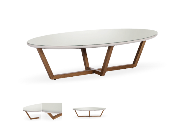 Encontraproduto.com.br - Mesa de Centro Madresilva Finley 140x70 cm - Cinza/Amêndoa