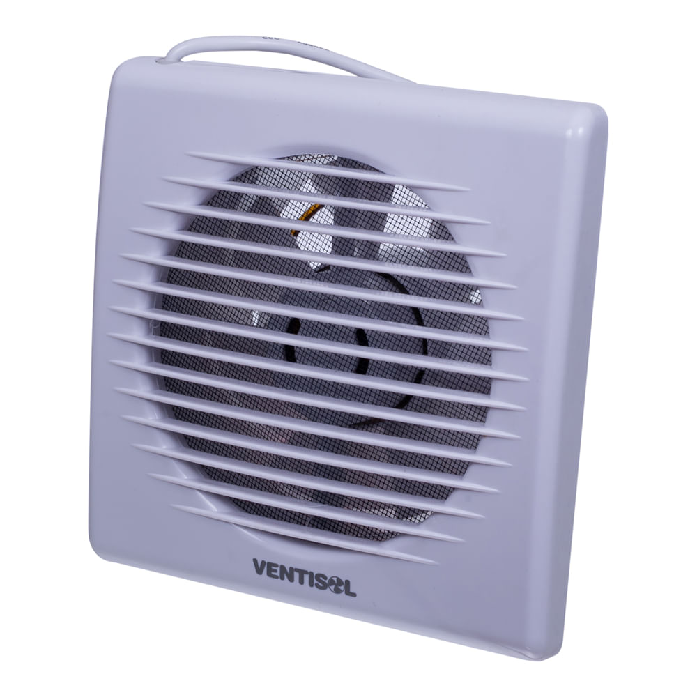 Exaustor Quadrado de Parede e Teto Para Banheiro Ventisol Premiun Branco15cm Bivolt