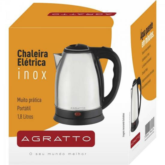 Encontraproduto.com.br - Chaleira Elétrica Agratto Inox 1,8 Litros 1000W 127V CE-01