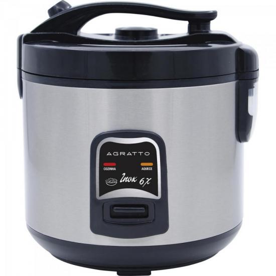 Encontraproduto.com.br - Panela Elétrica Arroz Inox e Visor Vidro 127V Agratto
