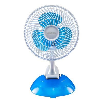 Ventilador De Mesa Ventisol Mini Branco Com 3 Pás Cor Azul, 20cm De Diâmetro 220v