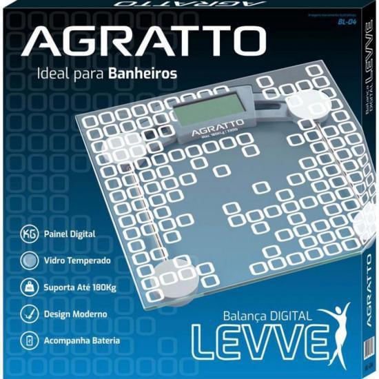Encontraproduto.com.br - Balança Pessoal Elétrica,Levve Agratto, Vidro, 180Kg (BL-04)