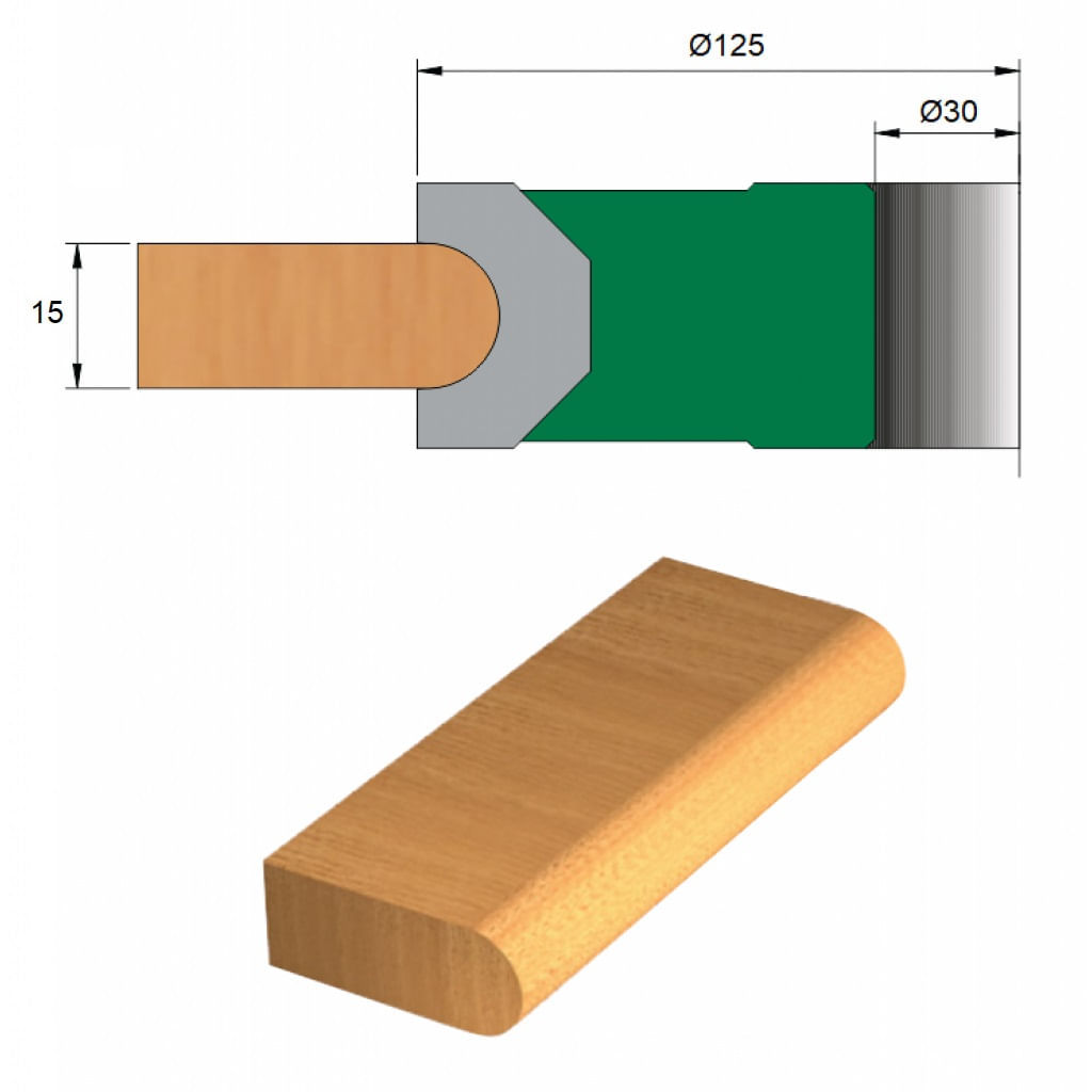 Encontraproduto.com.br - Fresa Talinha Ø 125 mm x 15 mm x Furo 30 mm - 04Z Widea 156027