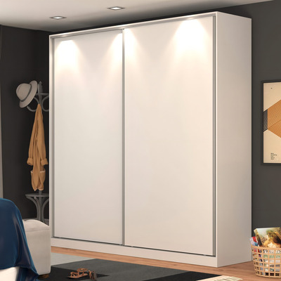 Encontraproduto.com.br - Guarda-roupa Casal 2 Portas Correr Rc2006 - Nova Mobile Cor Branco