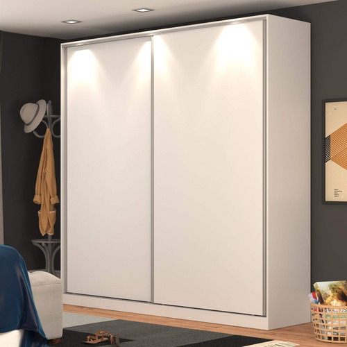 Encontraproduto.com.br - Guarda-roupa Casal 2 Portas Correr Rc2006 - Nova Mobile Cor Branco