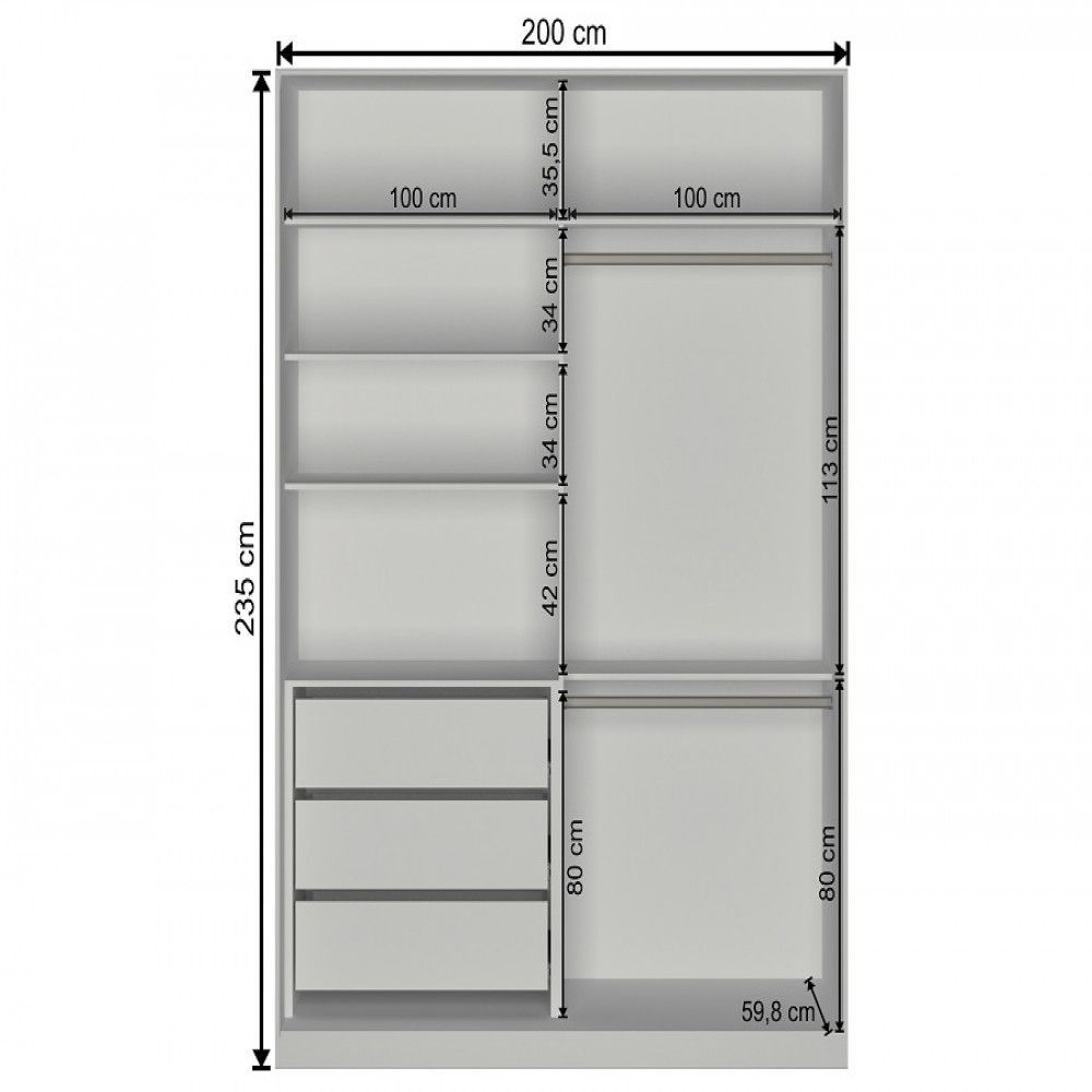 Encontraproduto.com.br - Guarda-roupa Casal 2 Portas Correr Rc2006 - Nova Mobile Cor Branco
