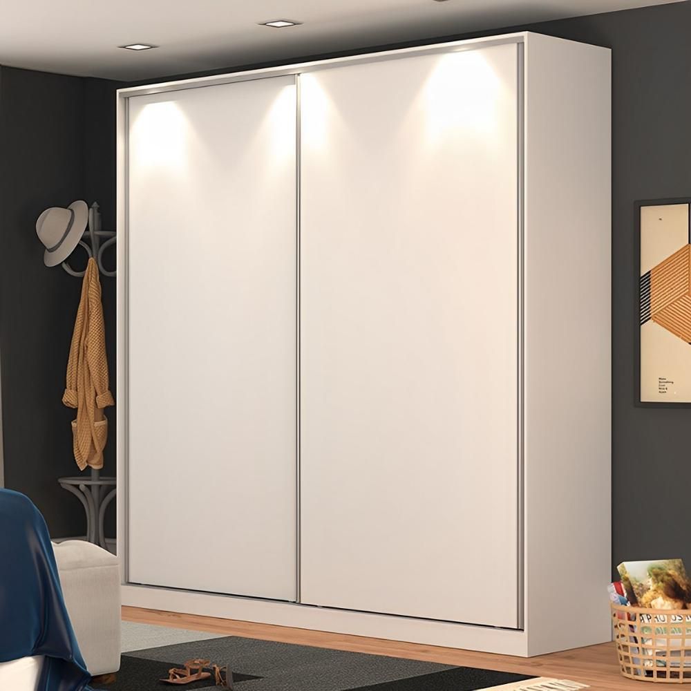 Encontraproduto.com.br - Guarda-roupa Casal 2 Portas Correr Rc2006 - Nova Mobile Cor Branco