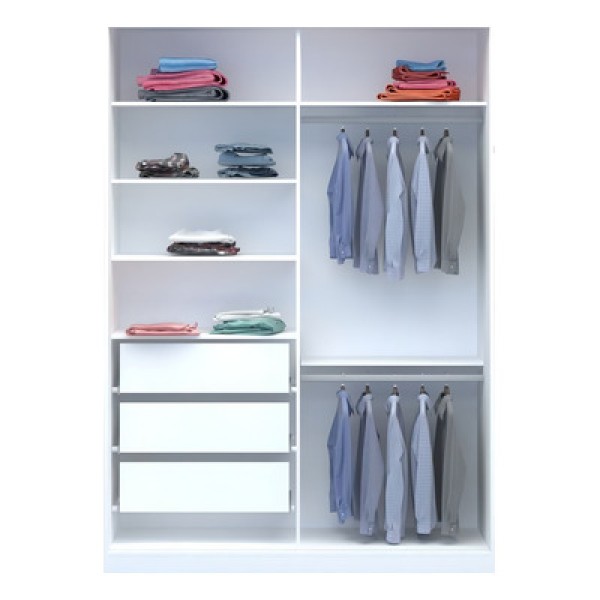 Encontraproduto.com.br - Guarda-roupa Closet 165cm 2 Portas 100% Mdf Branco