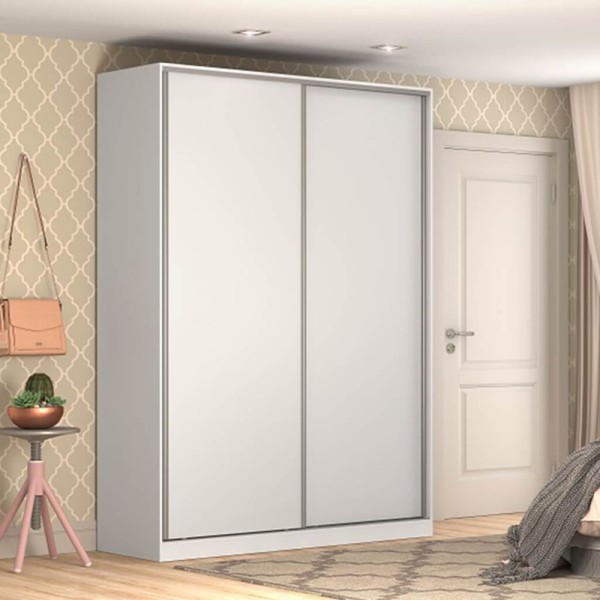 Encontraproduto.com.br - Guarda-roupa Closet 165cm 2 Portas 100% Mdf Branco