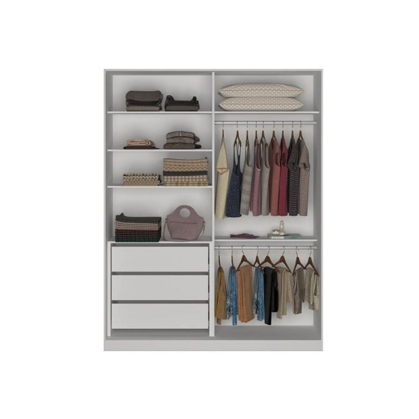 Encontraproduto.com.br - Guarda-roupa Closet 165cm 2 Portas 100% Mdf Branco