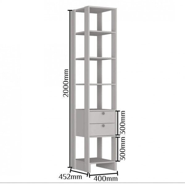 Encontraproduto.com.br - Estante Closet com 2 Gavetas e 5 Nichos - Branco