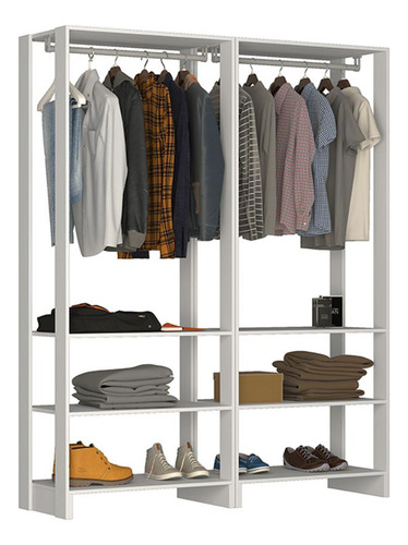 Estante Closet Yes 160cm com 2 Cabideiros - Branco