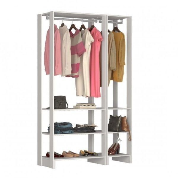 Encontraproduto.com.br - Estante Closet Yes 120cm com 2 Cabideiros - Branco