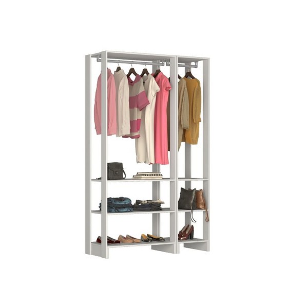 Encontraproduto.com.br - Estante Closet Yes 120cm com 2 Cabideiros - Branco