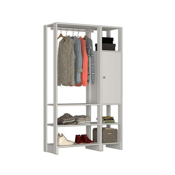 Encontraproduto.com.br - Smart Closet Yes Com Cabideiro 6 Prateleiras e Porta Nova Mobile