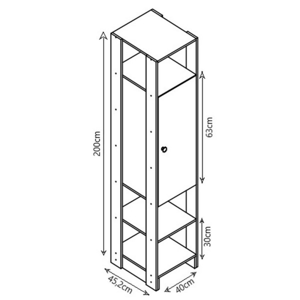 Encontraproduto.com.br - Smart Closet Yes Com Cabideiro 6 Prateleiras e Porta Nova Mobile