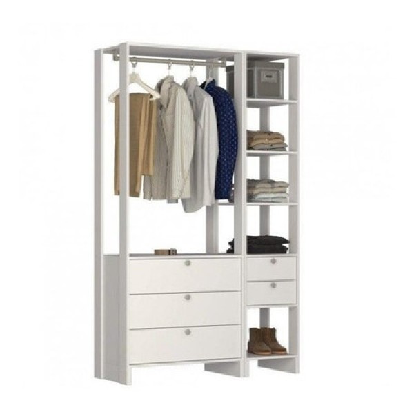 Estante Closet Yes 120cm com 5 Gavetas e 5 Nichos - Branco