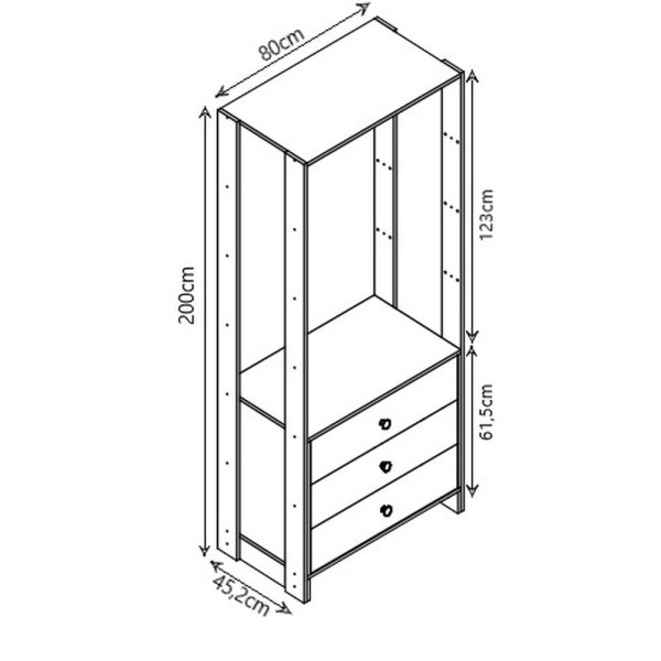 Encontraproduto.com.br - Estante Closet Yes com 6 Gavetas e 2 Cabideiros - Montana